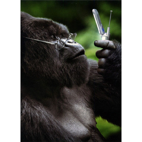 Father's Day Greeting Card - Gorilla with Flip Phone