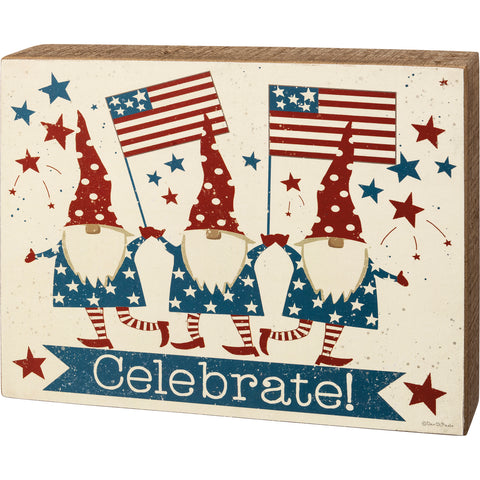Patriotic Box Sign - Celebrating Gnomes