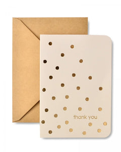 Gold Foil Dots & Kraft Envelope Thank You Cards - 15ct