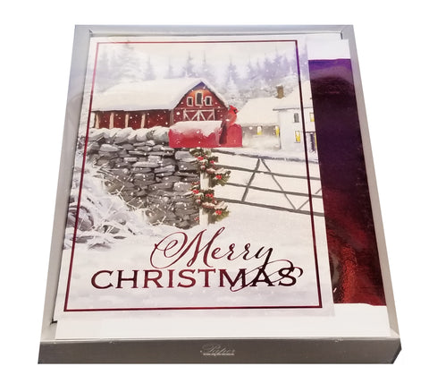 Merry Christmas - Luxury Boxed Holiday Cards - 18ct.