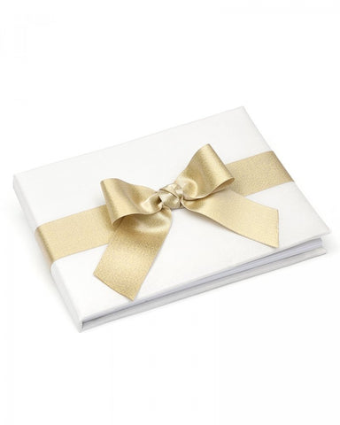 Shimmer Gold Bow Guest Book