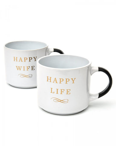 Happy Wife/ Happy Life Mug Set - 2 ct
