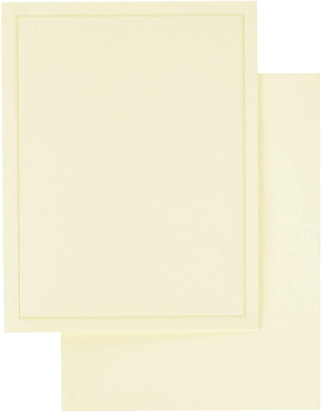 Print at Home Pearl Border All-Purpose Stationery Kit (Ivory) - 50 Count
