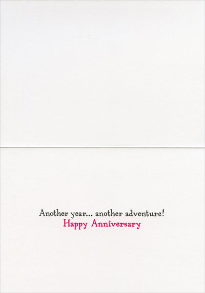 Anniversary Greeting Card  - Old Couple Changing Tire