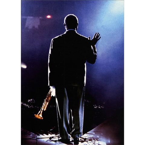 Congratulations Greeting Card - Louis Armstrong Silhouette