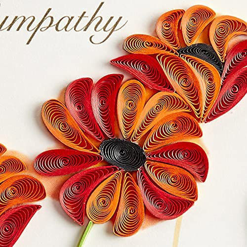 Sympathy Greeting Card - Quilled Poppies