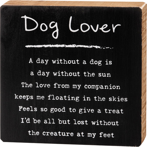 Block Sign - Dog Lover