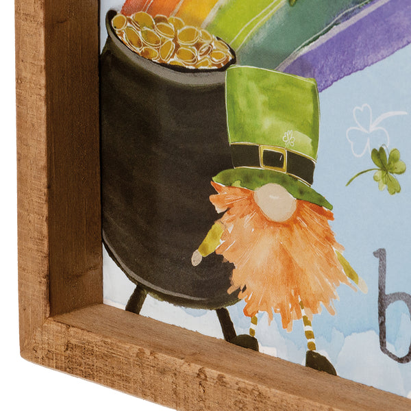 St. Patrick's Day Inset Box Sign - Lucky And Blessed