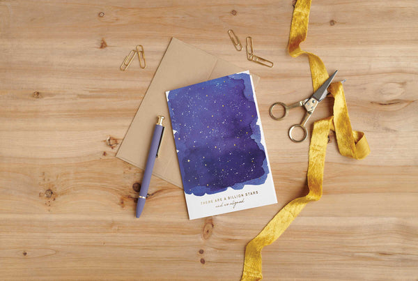 Blank Inside Greeting Card - A Billion Stars...We Aligned