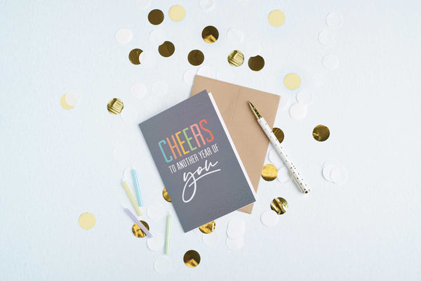 Blank Inside Greeting Card - Cheers to Another Year of You