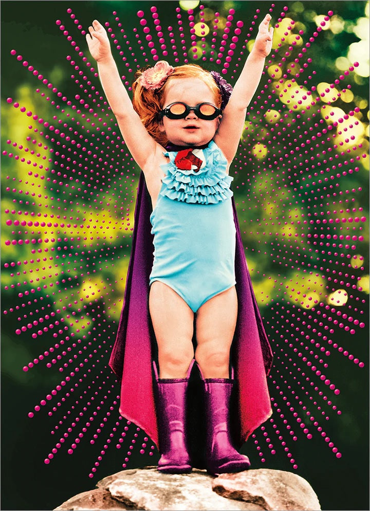 Birthday Greeting Card  - Little Girl Superhero