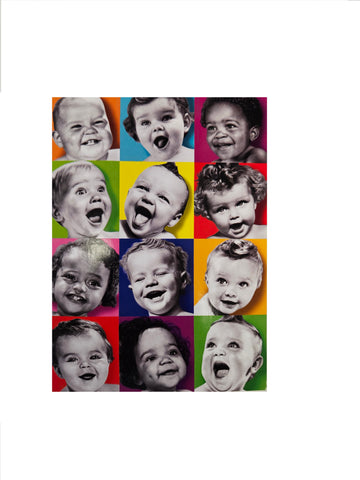 Birthday Greeting Card - Baby Square Faces