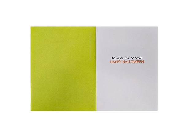 Halloween Greeting Card - Pumpkin Bucket Head