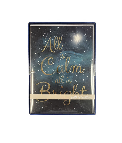 All Is Calm All Is Bright - Religious Premium Boxed Holiday Cards - 16ct.