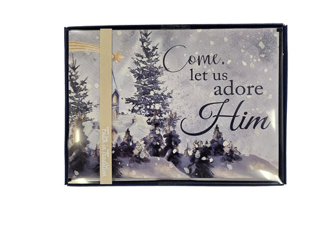 Come Let Us Adore Him - Religious Premium Boxed Holiday Cards - 16ct.
