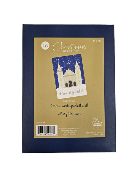 O Come All Ye Faithful - Religious Premium Boxed Holiday Cards - 16ct.