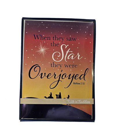 Overjoyed - Religious Premium Boxed Holiday Cards - 16ct.