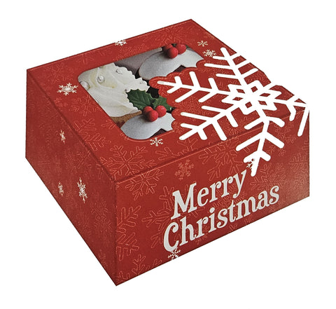 Holiday Cupcake/Cookie Box - Christmas Snowflakes