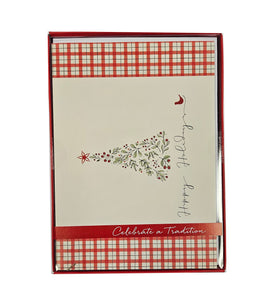 Happy Holidays Tree  -  Premium Boxed Holiday Cards - 18ct.