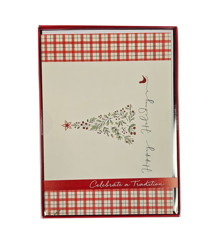 Happy Holidays Tree  -  Premium Boxed Holiday Cards - 18ct.