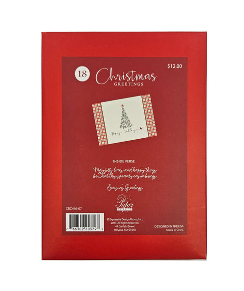 Happy Holidays Tree  -  Premium Boxed Holiday Cards - 18ct.