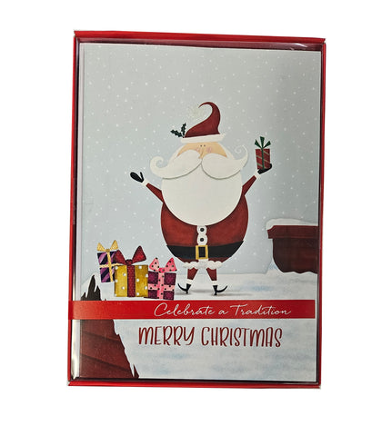 Whimsical Santa -  Premium Boxed Holiday Cards - 18ct.