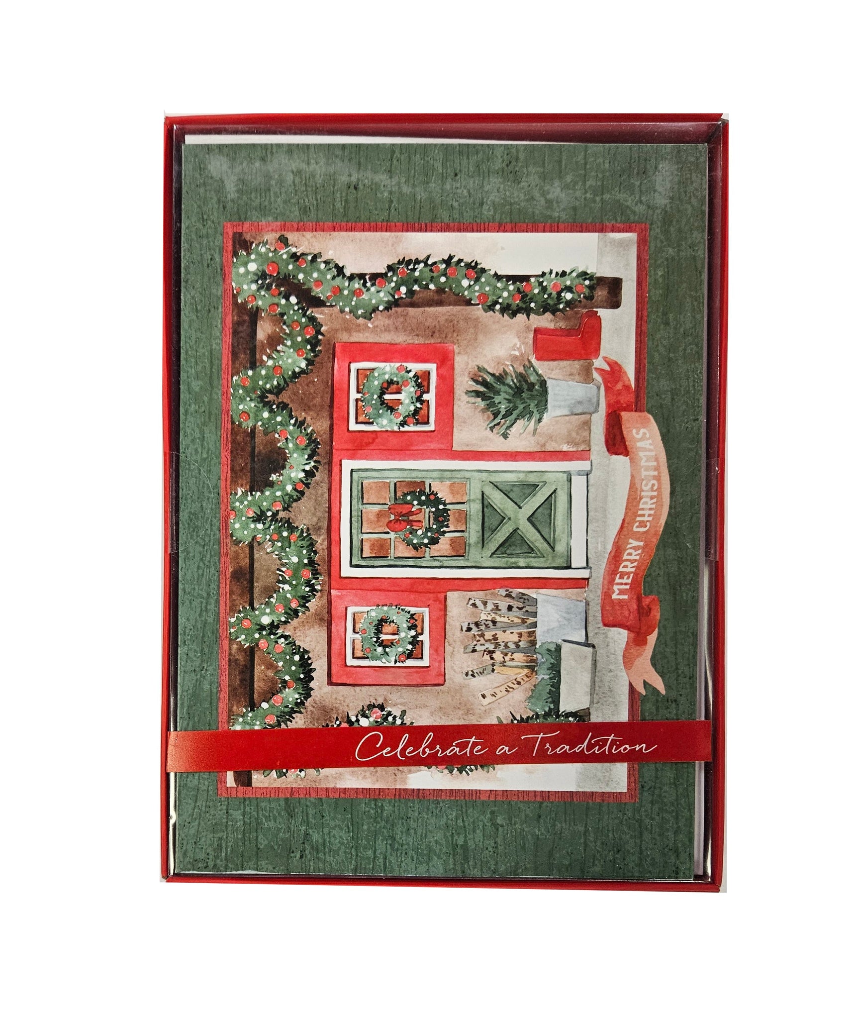 Welcoming Merry Christmas -  Premium Boxed Holiday Cards - 18ct.