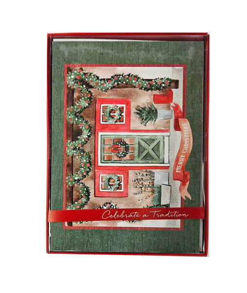 Welcoming Merry Christmas -  Premium Boxed Holiday Cards - 18ct.