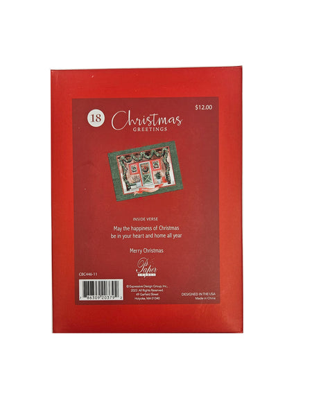 Welcoming Merry Christmas -  Premium Boxed Holiday Cards - 18ct.