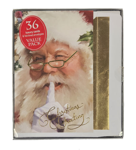 36ct - Value Pack Quiet Santa Holiday Cards