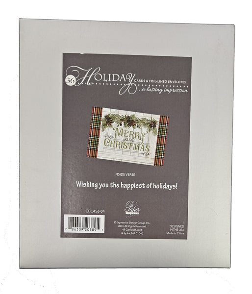 36ct - Value Pack Country Plaid Christmas Holiday Cards
