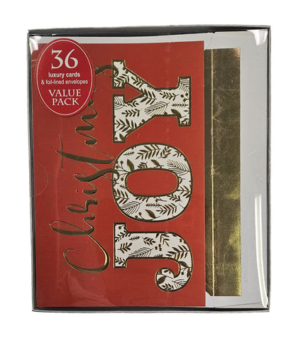 36ct - Value Pack Christmas Joy Holiday Cards
