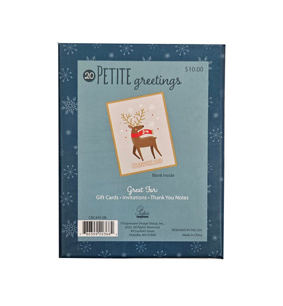 Reindeer Wonderland - Petite Boxed Christmas Cards - Blank Inside - 20ct