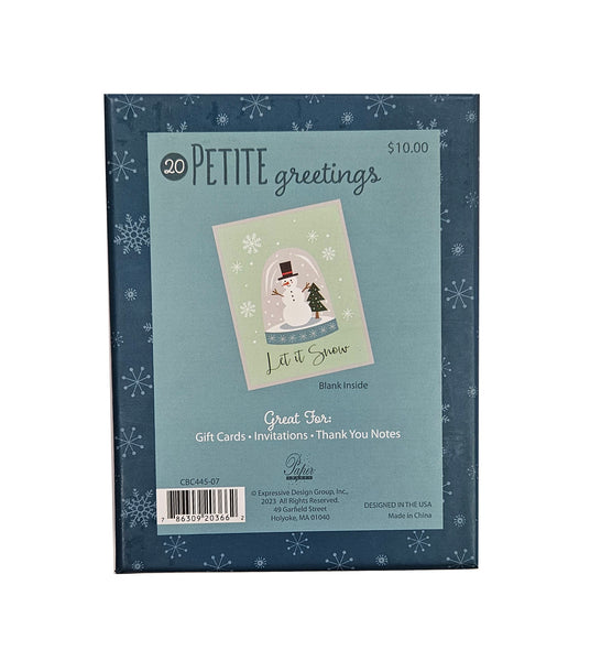 Let It Snow Globe - Petite Boxed Christmas Cards - Blank Inside - 20ct