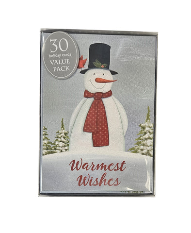 Warmest Wishes -  Season's Favorites Value Pack Premium Boxed Holiday Cards - 30ct.