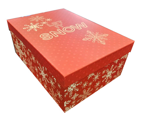 Jumbo Decorative Deep Gift Box - Let it Snow