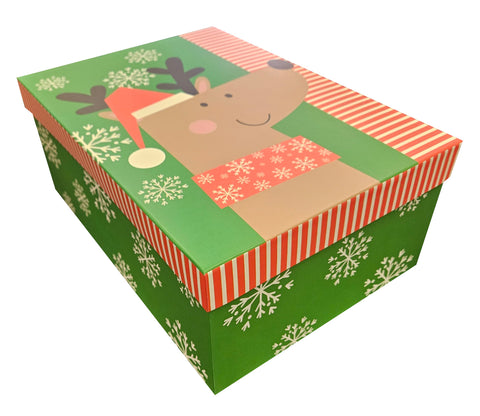 Jumbo Decorative Deep Gift Box - Reindeer