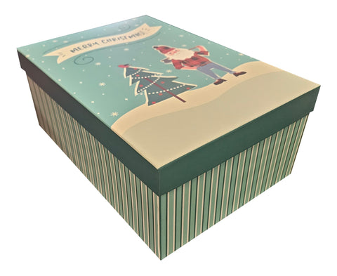 Large Decorative Deep Gift Box - Country Santa