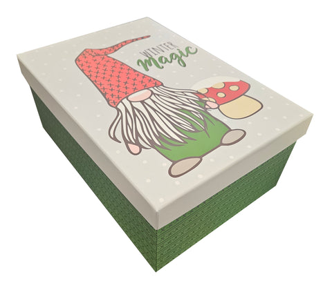 Medium Decorative Deep Gift Box - Winter Gnome