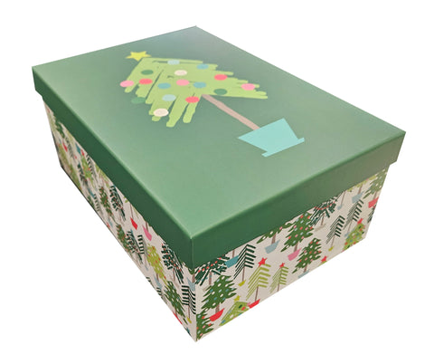 Medium Decorative Deep Gift Box - Christmas Tree