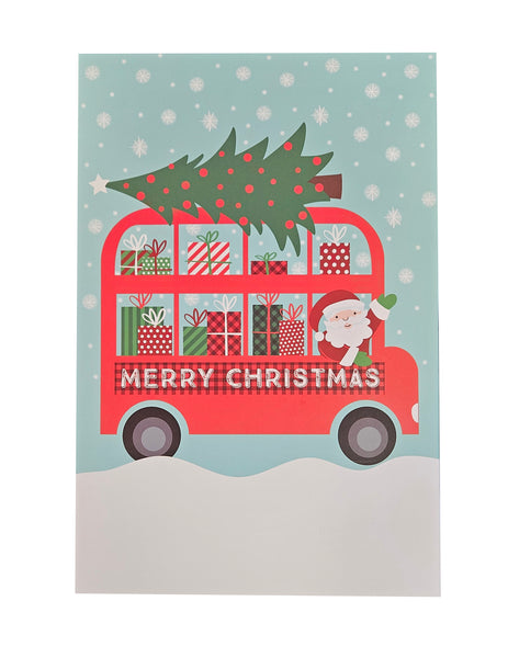Medium Decorative Deep Gift Box - Christmas Bus