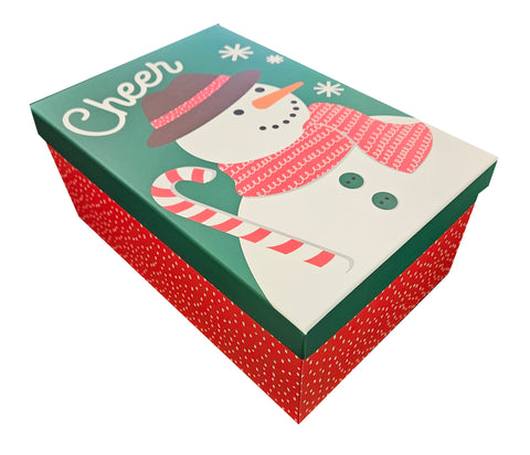 Medium Decorative Deep Gift Box - Cheer Snowman