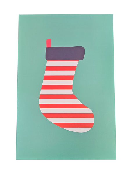 Medium Decorative Deep Gift Box - Christmas Stocking