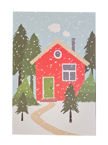 Small Decorative Deep Gift Box - Snowy House
