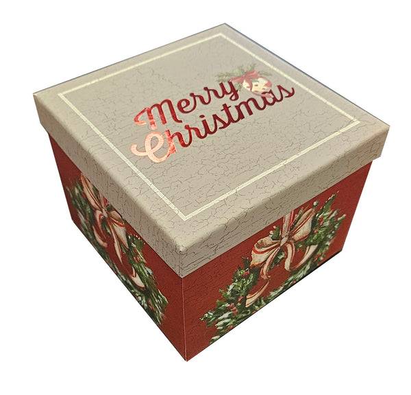 Med/Large Decorative Square Gift Box - Merry Christmas