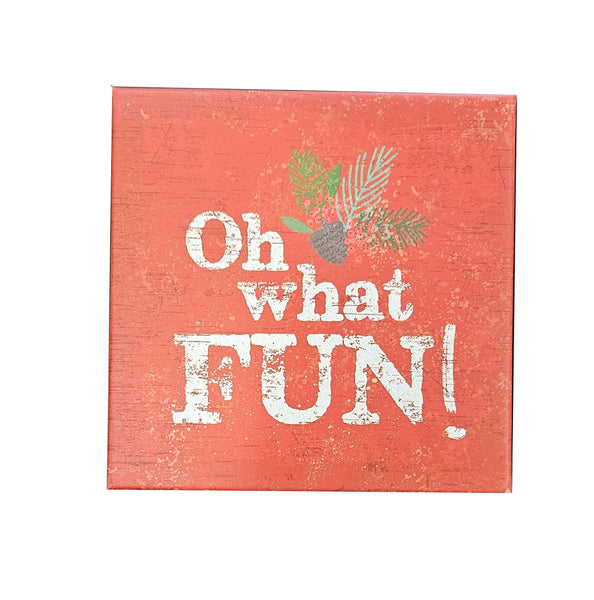 Medium Decorative Square Gift Box - Oh What Fun!