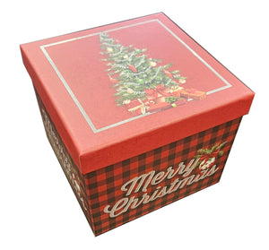 Medium Decorative Square Gift Box - Merry Christmas