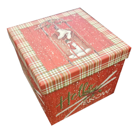 Medium Decorative Square Gift Box - Hello Snow!