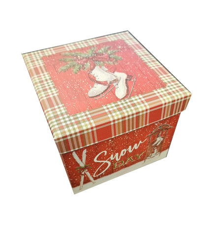 Small Decorative Square Gift Box - Snow Day