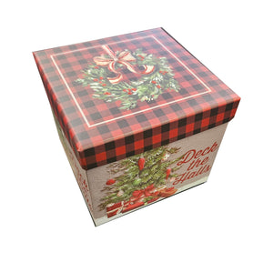 Small Decorative Square Gift Box - Deck the Halls